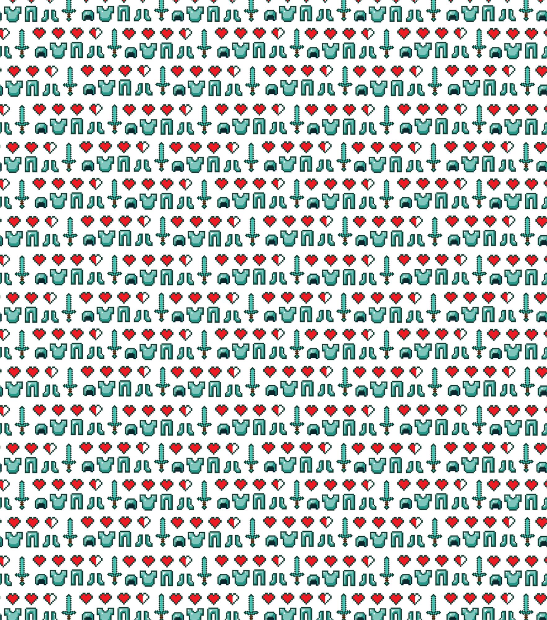 Mojang Minecraft Diamond Icons Cotton Fabric